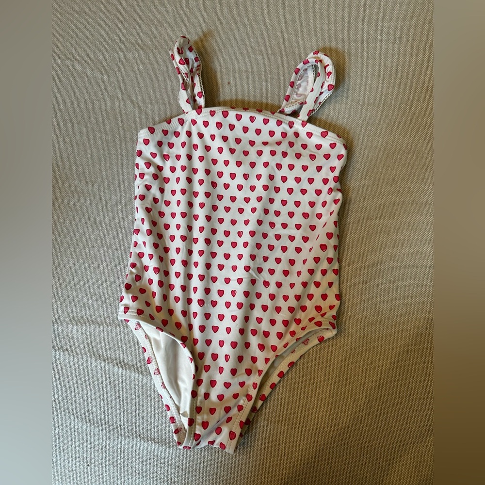 Kid’s Roller Rabbit White and Pink Heart Swimsuit